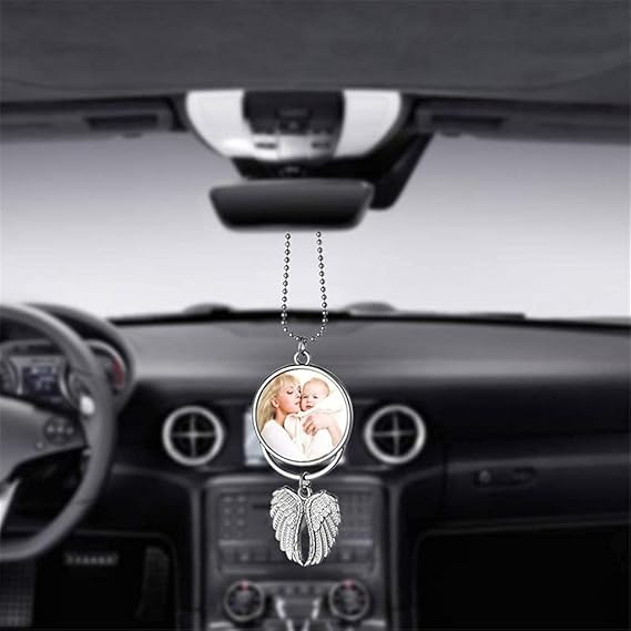 Memorial Car Charm - Double Sided with Wings