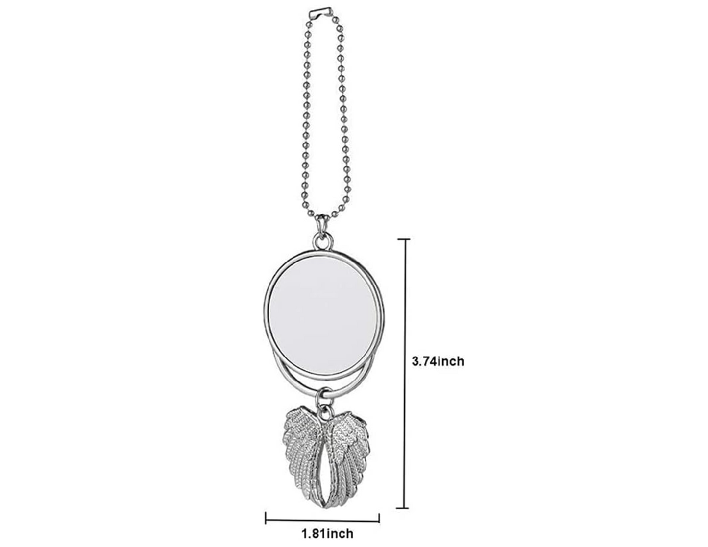 Memorial Car Charm - Double Sided with Wings