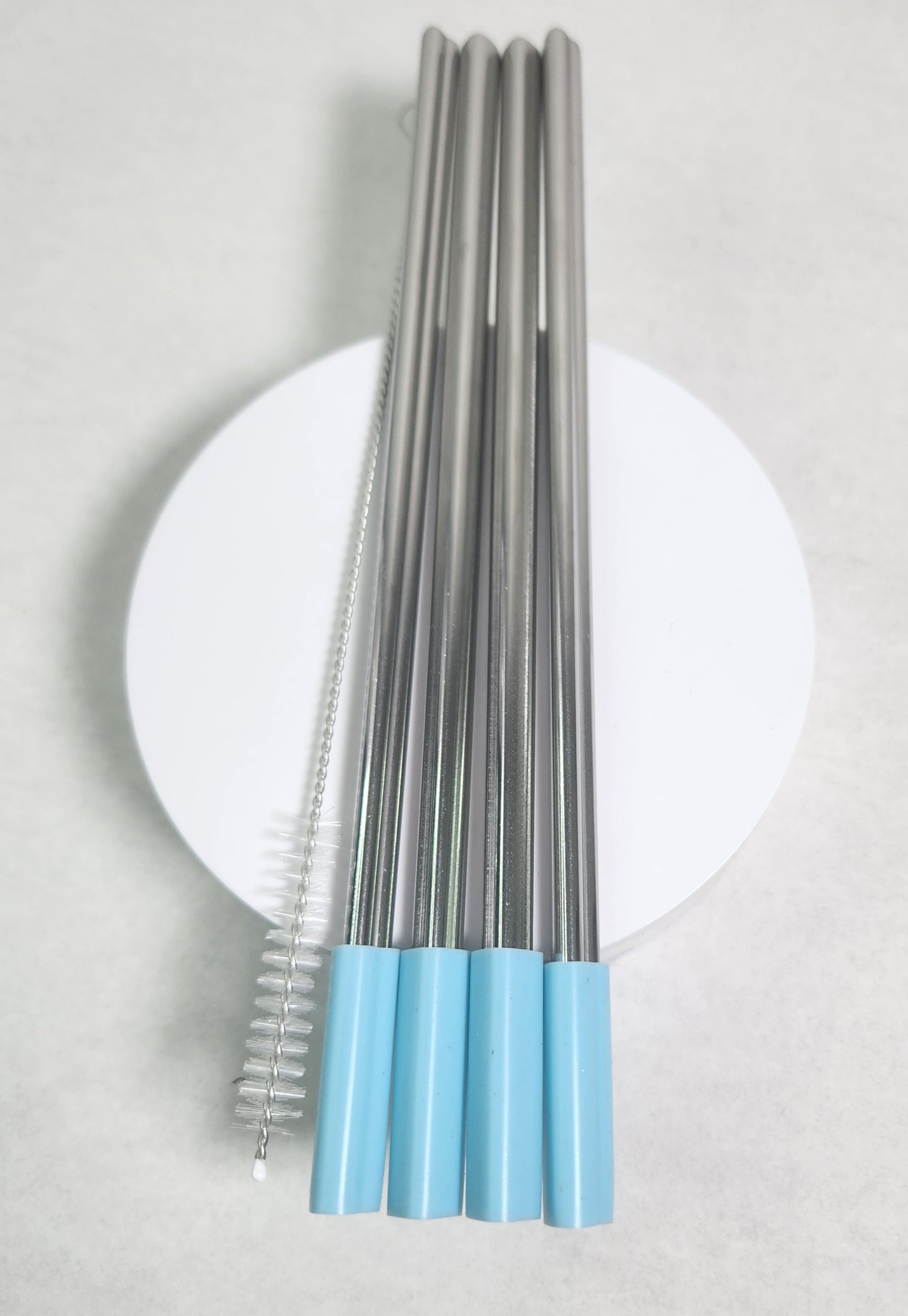 4 Pack - Heart Shaped 8.5 inch Stainless Steel Straws