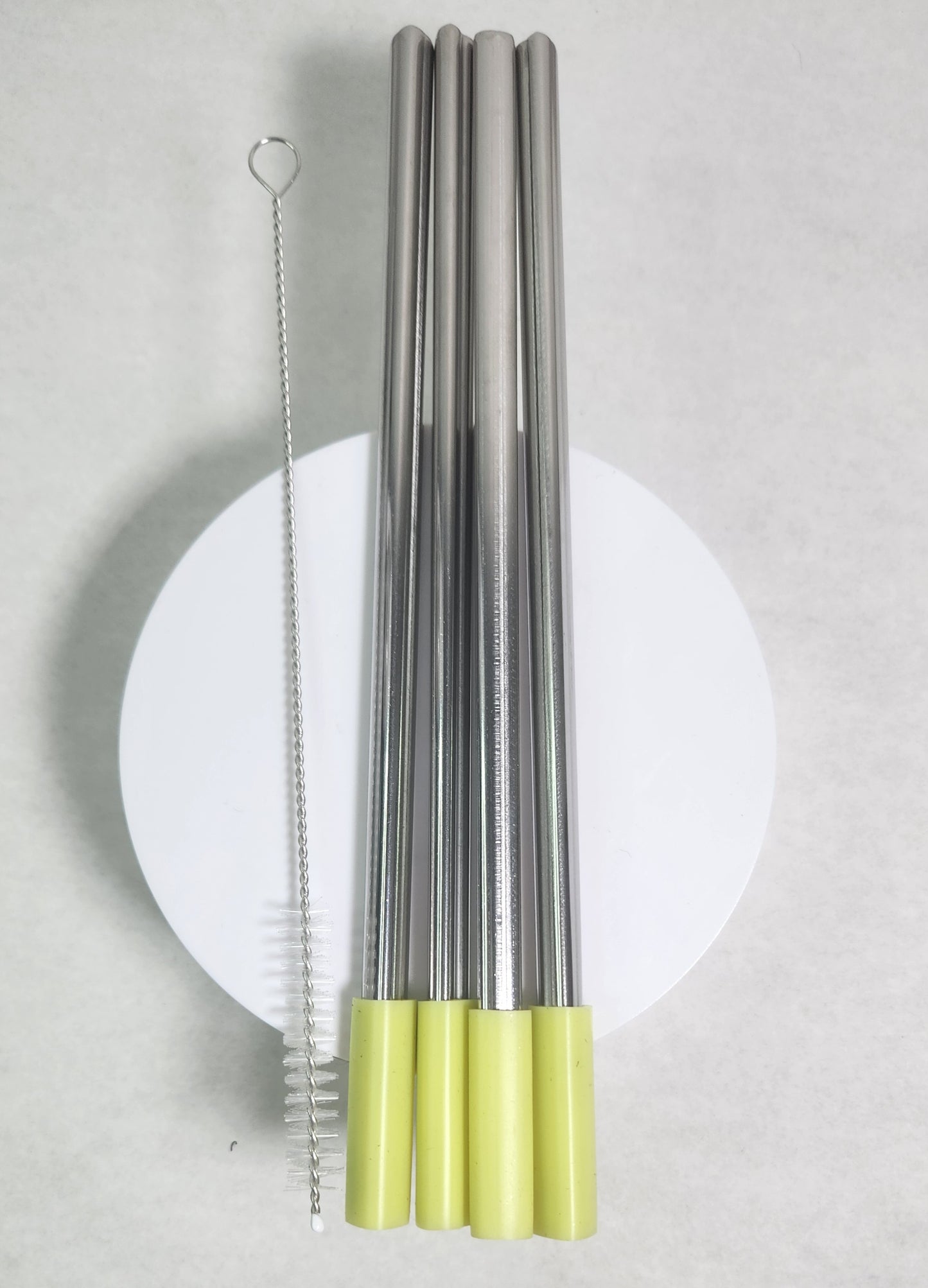 4 Pack - Heart Shaped 8.5 inch Stainless Steel Straws