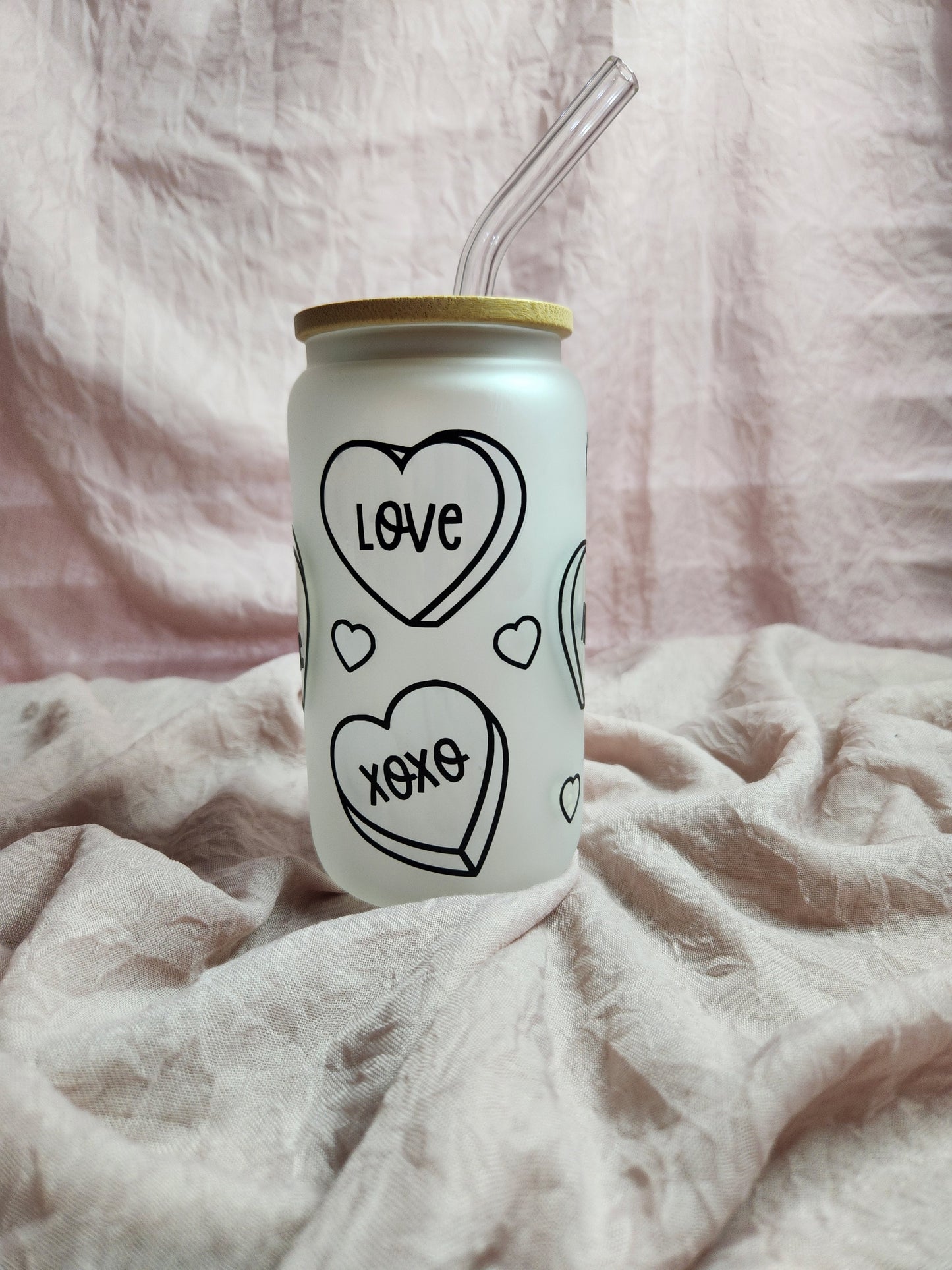 Valentine's Design Color Changing Frosted Glass Cans