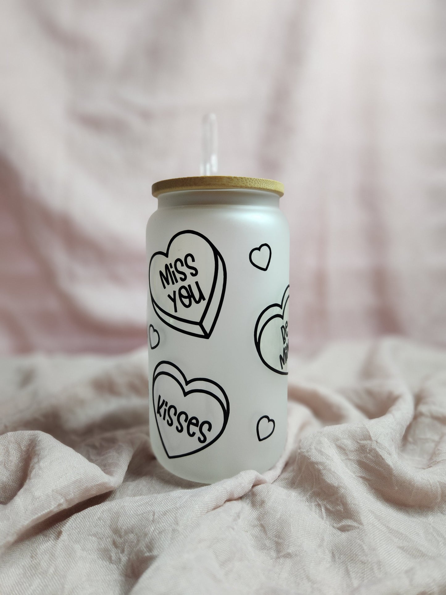 Valentine's Design Color Changing Frosted Glass Cans