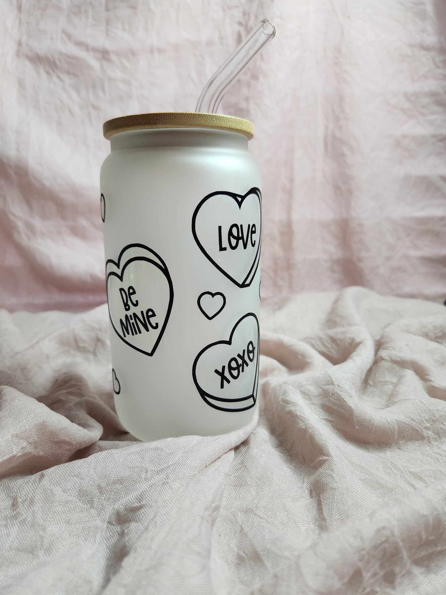 Valentine's Design Color Changing Frosted Glass Cans