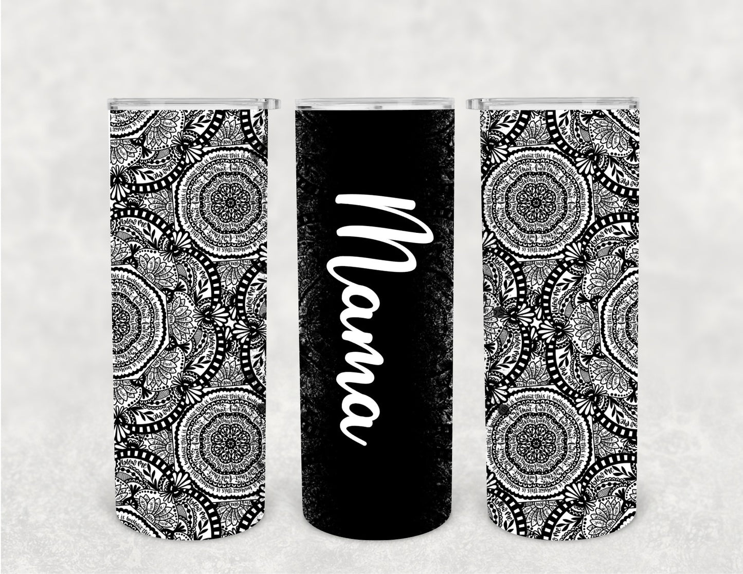 Mandala (with hidden cuss words) Customizable Tumbler