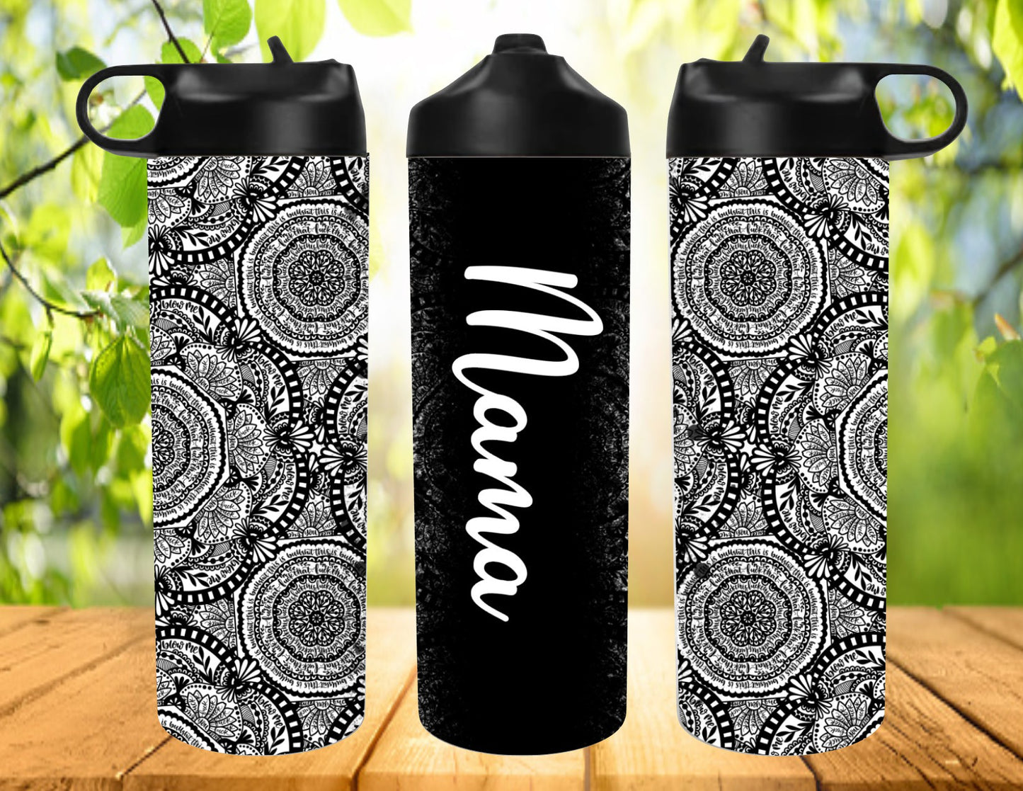 Mandala (with hidden cuss words) Customizable Tumbler