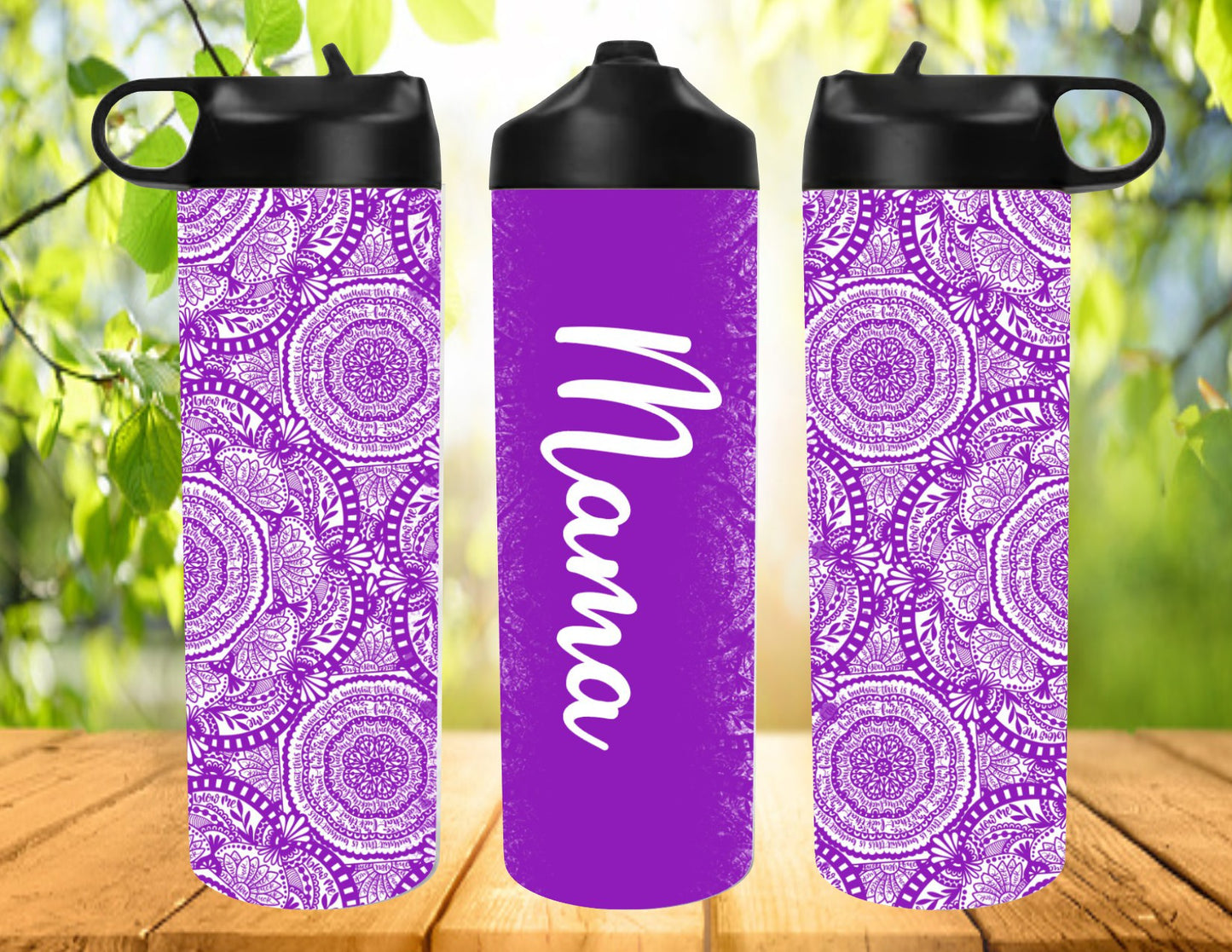 Mandala (with hidden cuss words) Customizable Tumbler