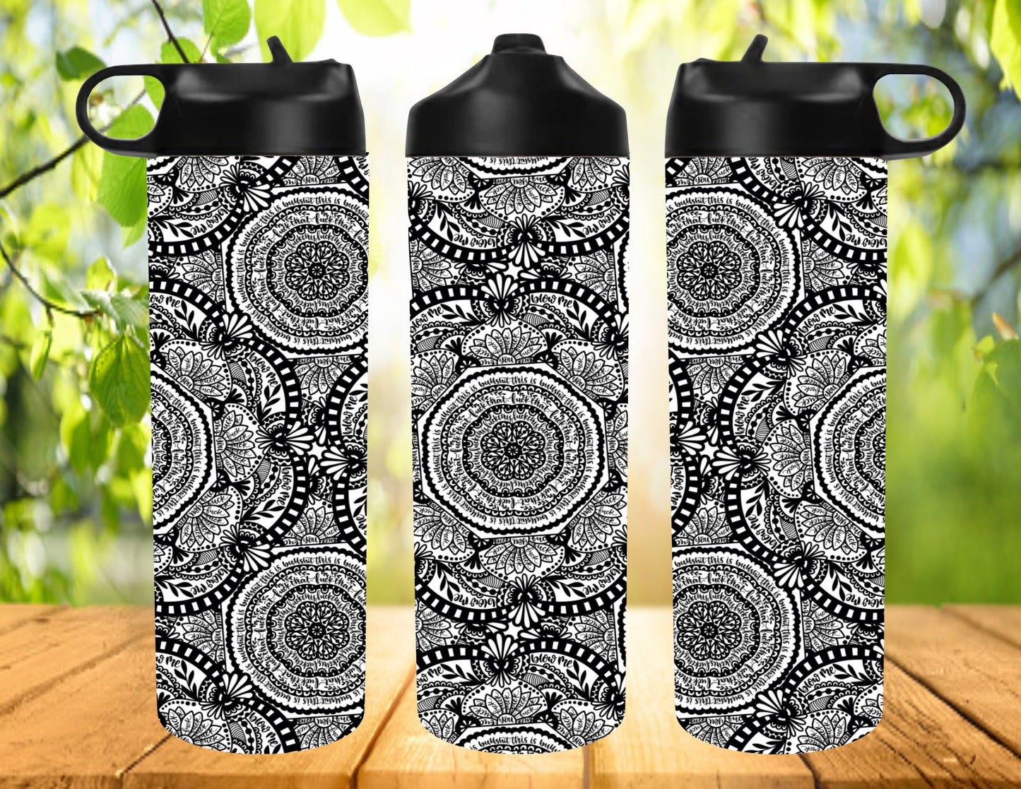 Mandala (with hidden cuss words) Tumbler